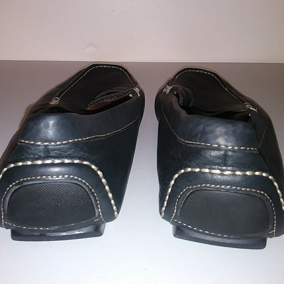 Donald J Pliner Black Pebble Leather Penny Loafers - Picture 6 of 8